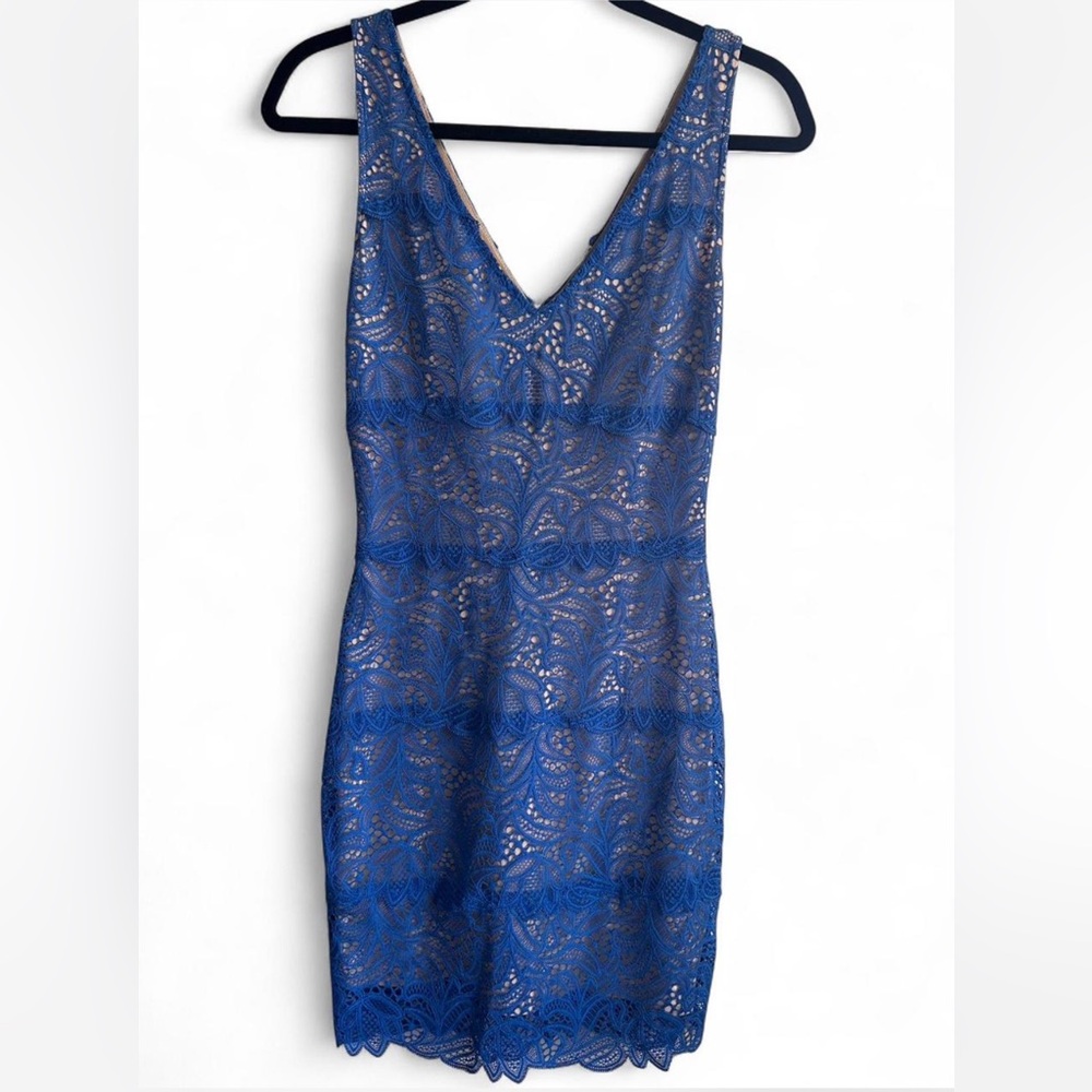 Bebe Vibrant Blue Lace Top